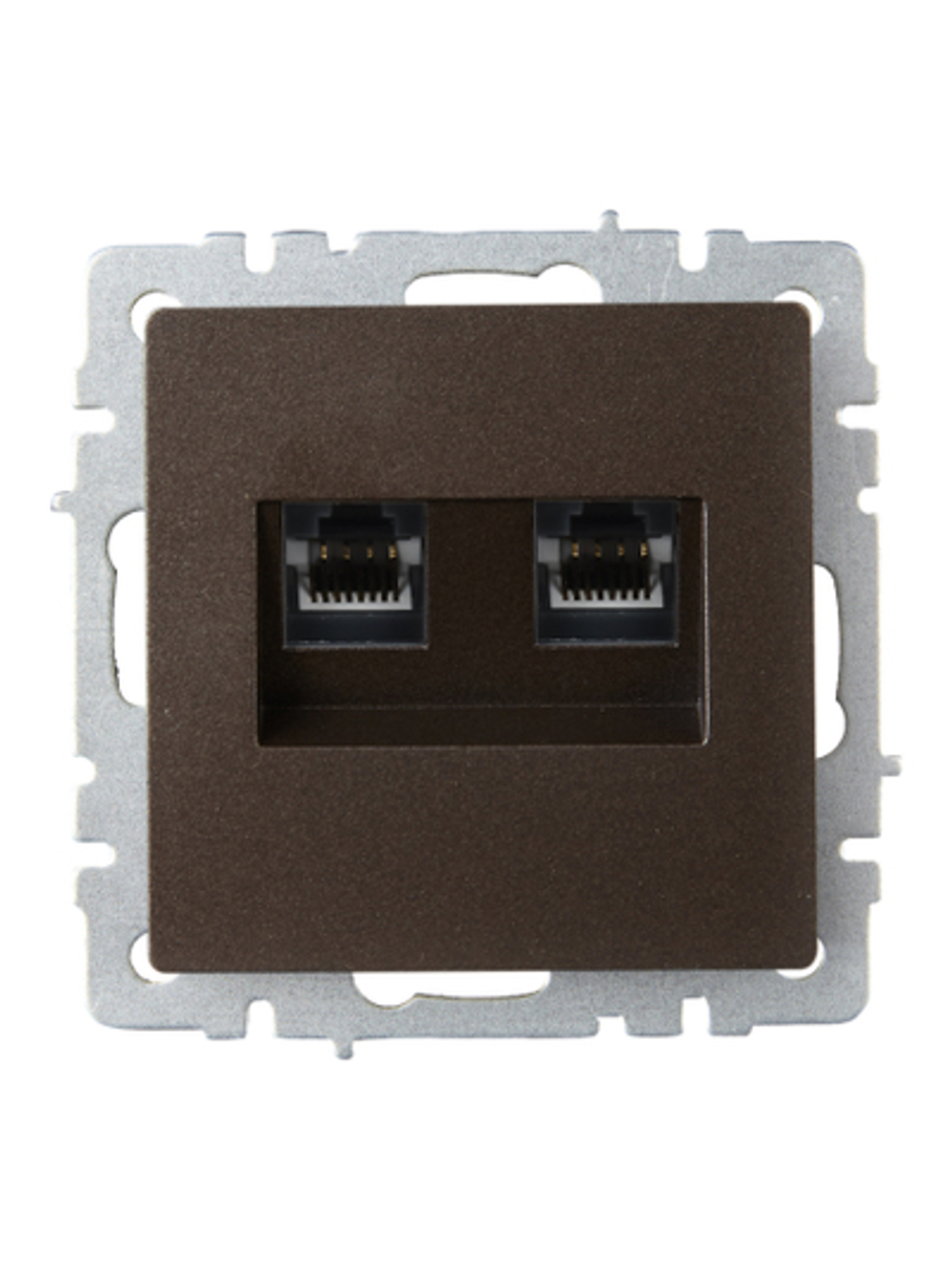 BRITE Розетка компьютерная двойная RJ45 кат.6 РК11-2-БрТБ темная бронза IEK