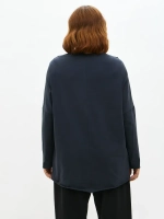 Лонгслив с широким вырезом лодочка графит