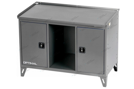 Верстак слесарный трехтумбовый, 2 серые створки OPTIMAL NW302 7012/7015