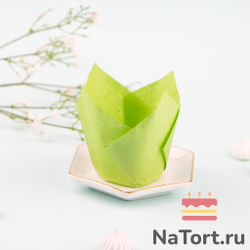 Форма бумажная «Тюльпан», 5х8 см (зеленый, 200 штук)