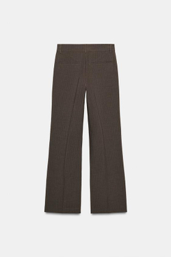 ZARA БРЮКИ В ТОНКУЮ ПОЛОСКУ, КОРИЧНЕВЫЙ/ЭКРЮ