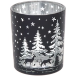 Подсвечник «Снежный лес» 8,5*10 см, Черный