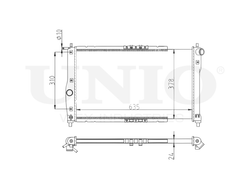 Радиатор охлаждения двигателя UNIO RAD-10062