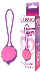 Шарик вагинальный силиконовый Cosmo (Цвет: розовый с фиолетовым)