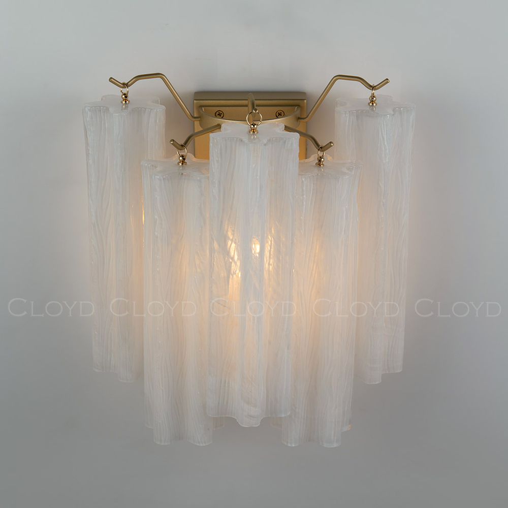 Бра Cloyd ANNO-B W1 / выс. 29 см - латунь светл. - стекло белые облака (арт.20467)