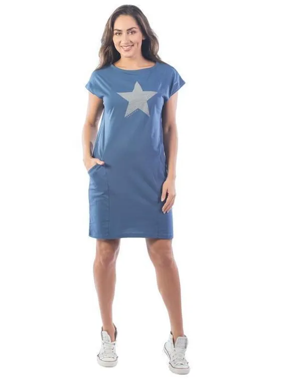 Платье рельефное, размер 44, цвет индиго