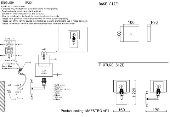 Бра Crystal Lux Maestro AP1 Chrome