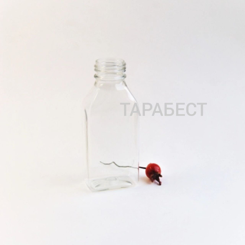 Флакон 100 мл пластик прозрачный плоский 28мм