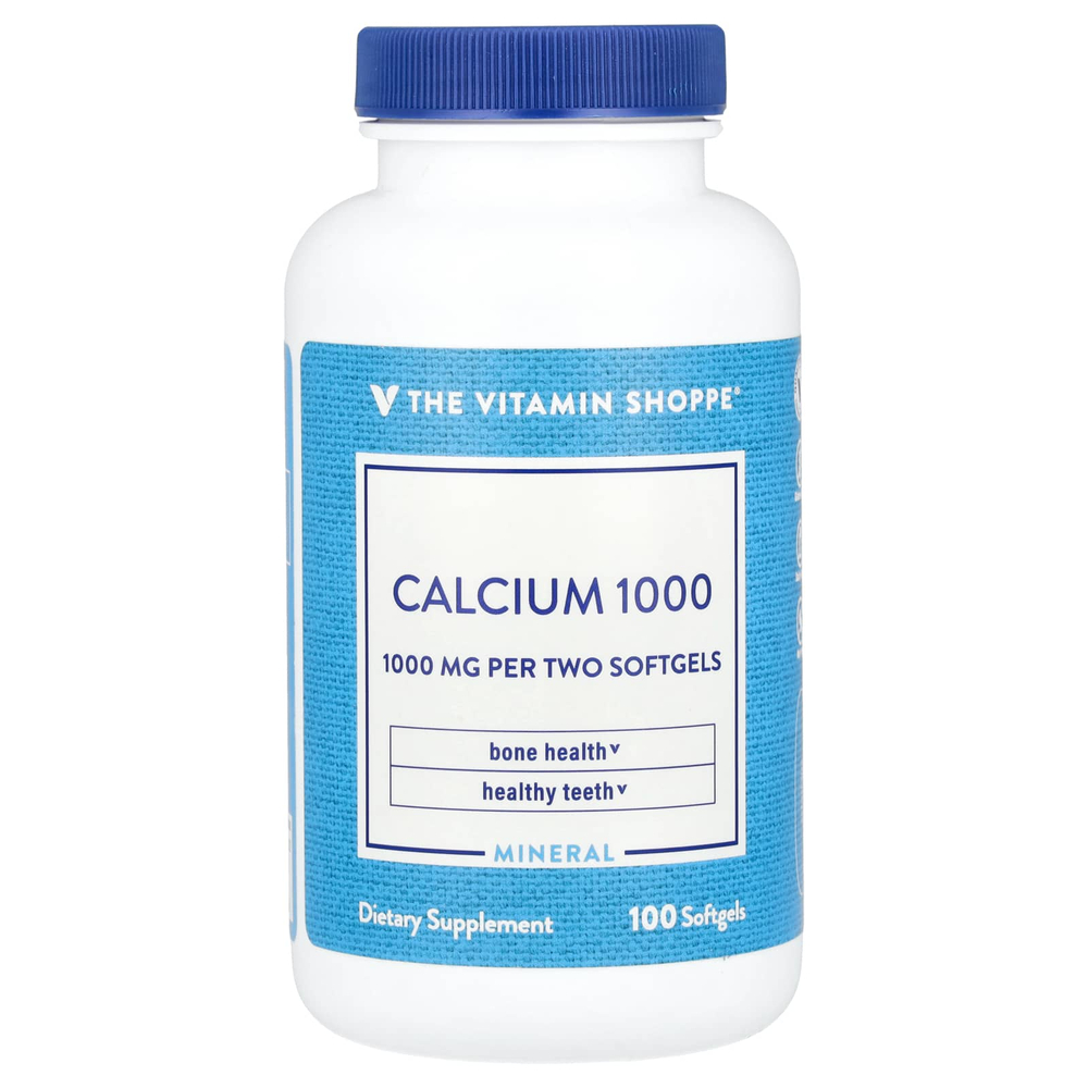 The Vitamin Shoppe, кальций 1000, 100 капсул