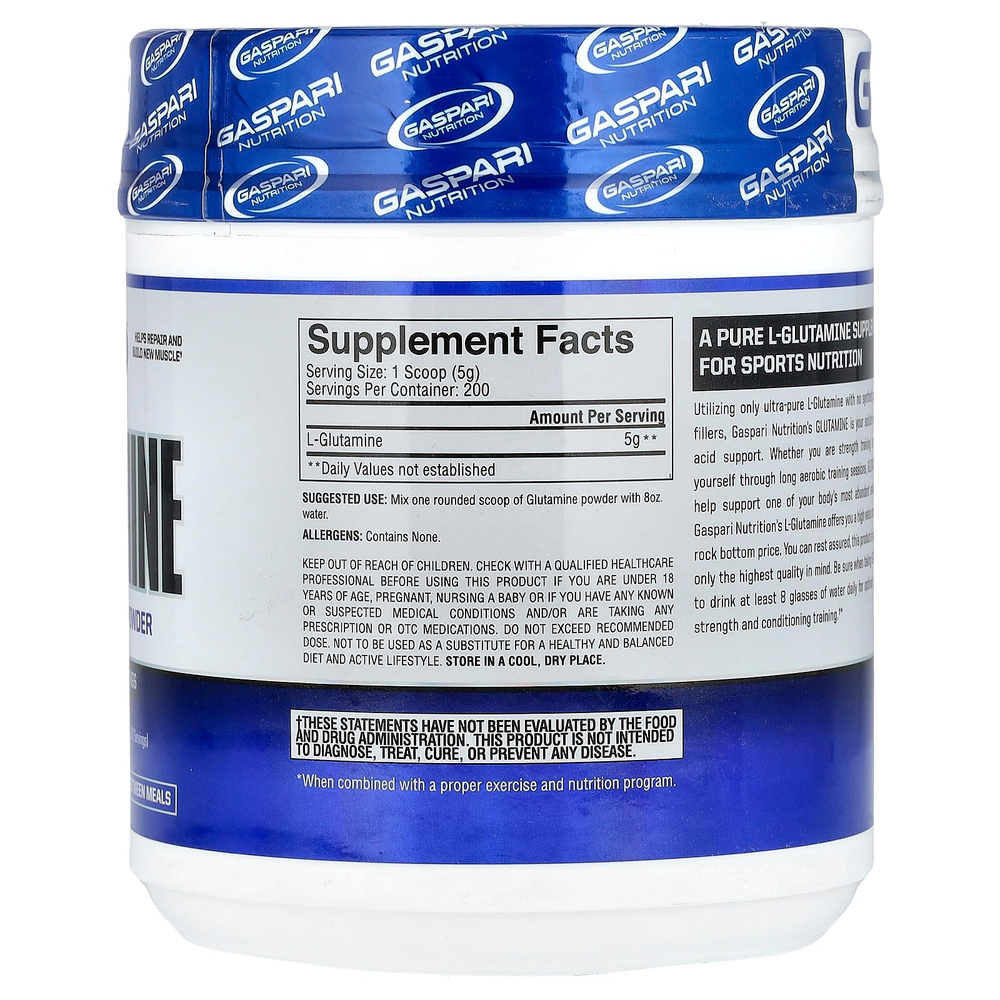 Gaspari Nutrition, Глутамин, без добавок, 1 кг