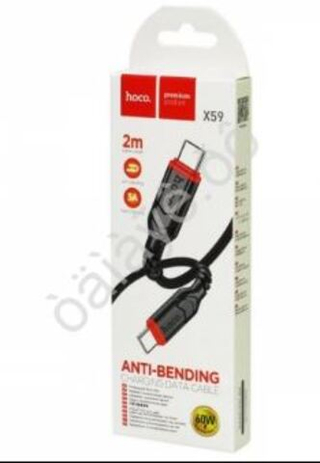 Шнур Type-C - Type-C  3.0Aм/2,0м  60W черный HOCO X59 #567