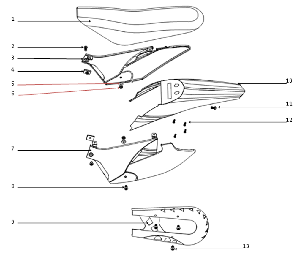 Запчасти G к питбайку Motax MINICROSS 50 PS_ES