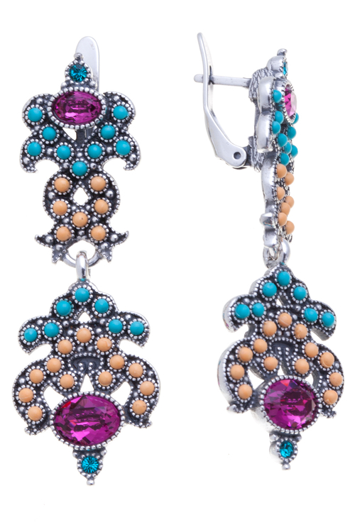 "Льянса" серьги в серебряном покрытии из коллекции "Шер" от Jenavi  с английским замком