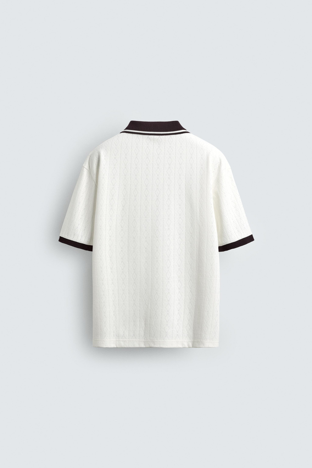ZARA ПОЛО JACQUARD С ВЫШИВКОЙ, ГРАНАТОВЫЙ