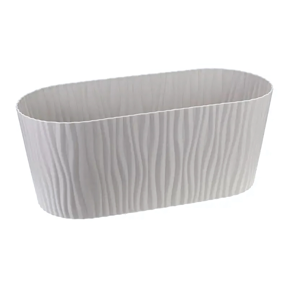 Кашпо ВОЛНА 4,2л овальное с вкладышем Кремовый (комплект 9 шт)