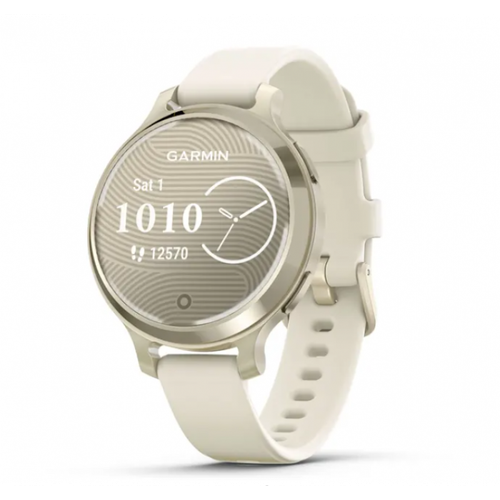 Умные часы Garmin Lily 2 Active кремово-золотые с белым силиконовым ремешком