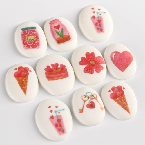 Посыпка медальоны сахарные с картинкой микс: Любовь» для декора, 20 г.