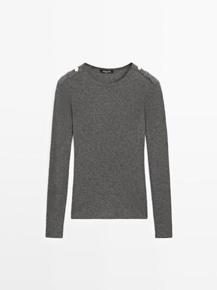 Massimo Dutti Трикотажная футболка, серый меланж