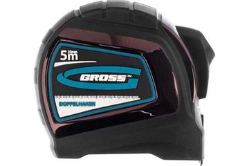 Рулетка Doppelhaken 5мх25мм, двухсторонний зацеп, нейлон, двуст.шкала GROSS 31124