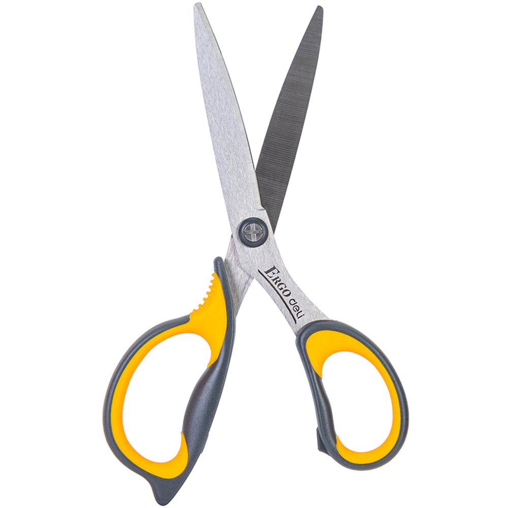 Ножницы DELI "Ergo", 170 мм, нержавеющая сталь, прорезиненные ручки