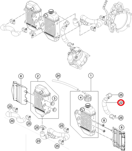 Шланг радиатора KTM SX-50,Husqvarna TC-50