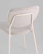 Стул обеденный Gigi шенилл серый белые ножки