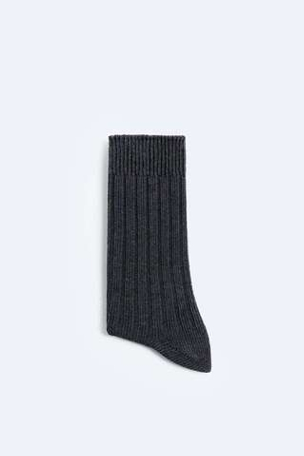 ZARA НОСКИ В РУБЧИК, СЕРЫЙ