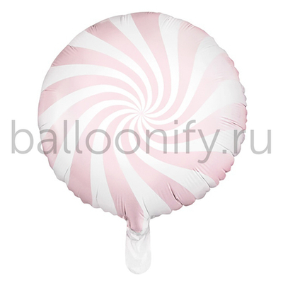 Фольгированная фигура, круг, " Леденец Пастель Light Pink,18"/45СМ