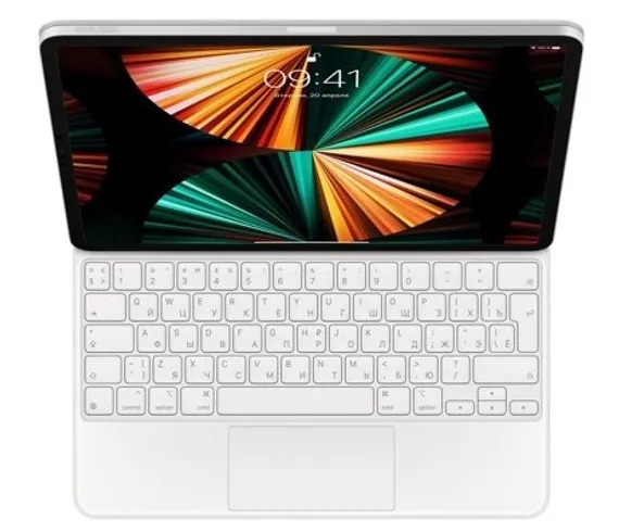 Клавиатура Apple Magic Keyboard для iPad Air 13" (M2, M3, M4 | 2024–2026) и Pro 12,9" (2018–2022) (Белый | White)