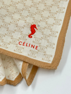 Платок бежевый с лого Celine