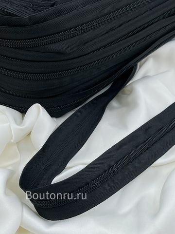 Молния черная метражом Т5 6,5 мм