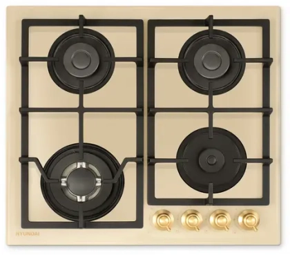 Варочная поверхность газовая Hyundai HHG 6436 BE бежевый