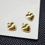 Подвеска сердце, сталь, позолота, 10мм, штучно