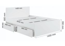 Полутораспальная кровать Мадера 140х200 белый