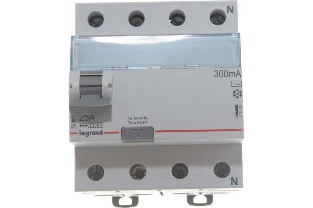 Выключатель дифференциального тока УЗО ВДТ 4п 25А 300ma -AC Tx3 Legrand