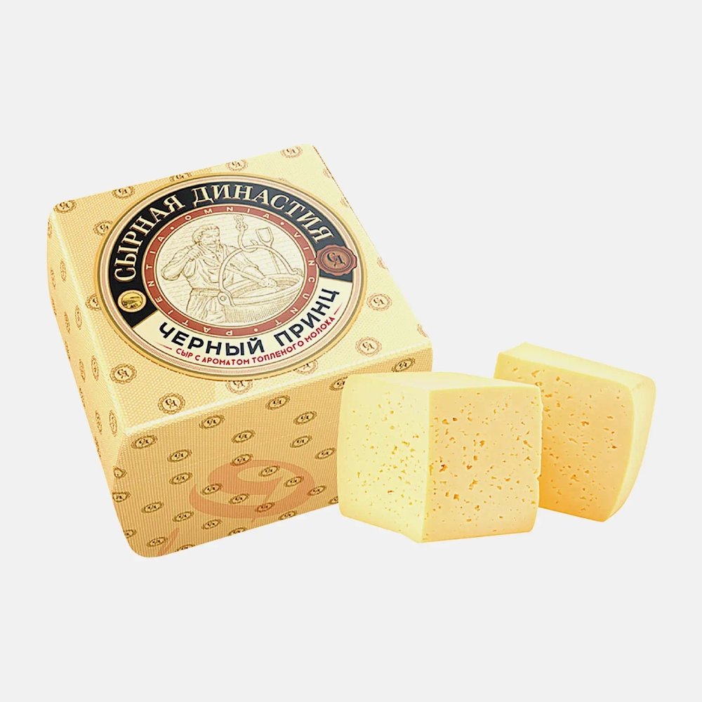 Сыр Сырная Династия Черный принц с ароматом топленого молока 50% весовой