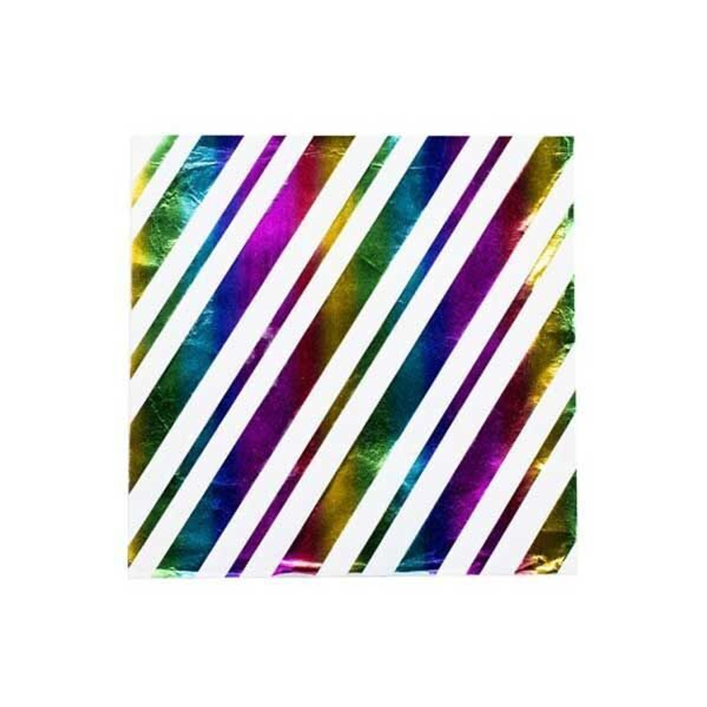 Салфетки фольг Радуга 33 см, 6 шт