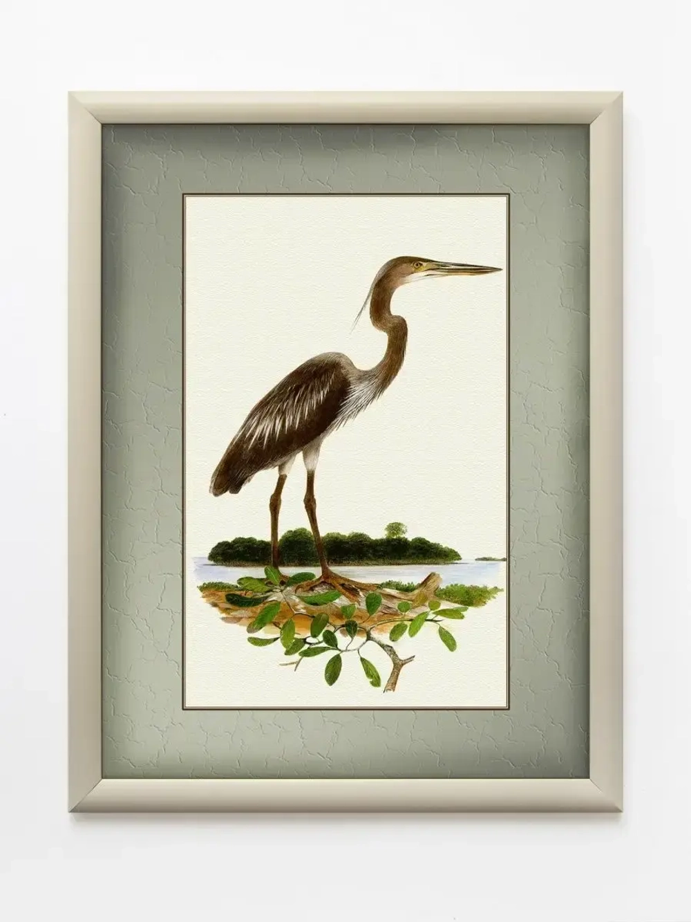 Картина на бумаге "Цапля"