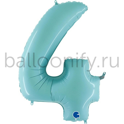 Шар ЦИФРА 4 Пастель Blue 40" 102 см