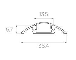 Профиль алюминиевый для порогов LC-LPP-0636-2 Anod