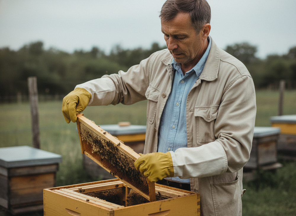 Перчатки кожаные с нарукавниками