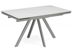 Керамический стол Woodville Вилли 140(200)х80 белый мрамор snow white, серый