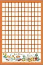 Полотенце кухонное «Клетка - Чай» 40*57 см, цвет оранжевый, микрофибра 200 гр/м2