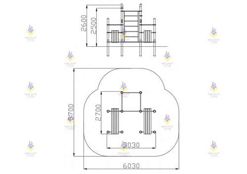 Воркаут «3 турника, шведская стенка и 2 скамьи для пресса»