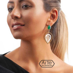 Серебряные серьги с нефритом Arte No Bacpehar 20220502 Иран