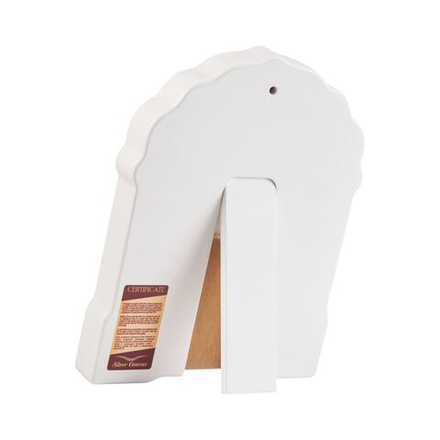 Св. Семейство, икона арочная с рамкой под стеклом, белое дерево 206х270