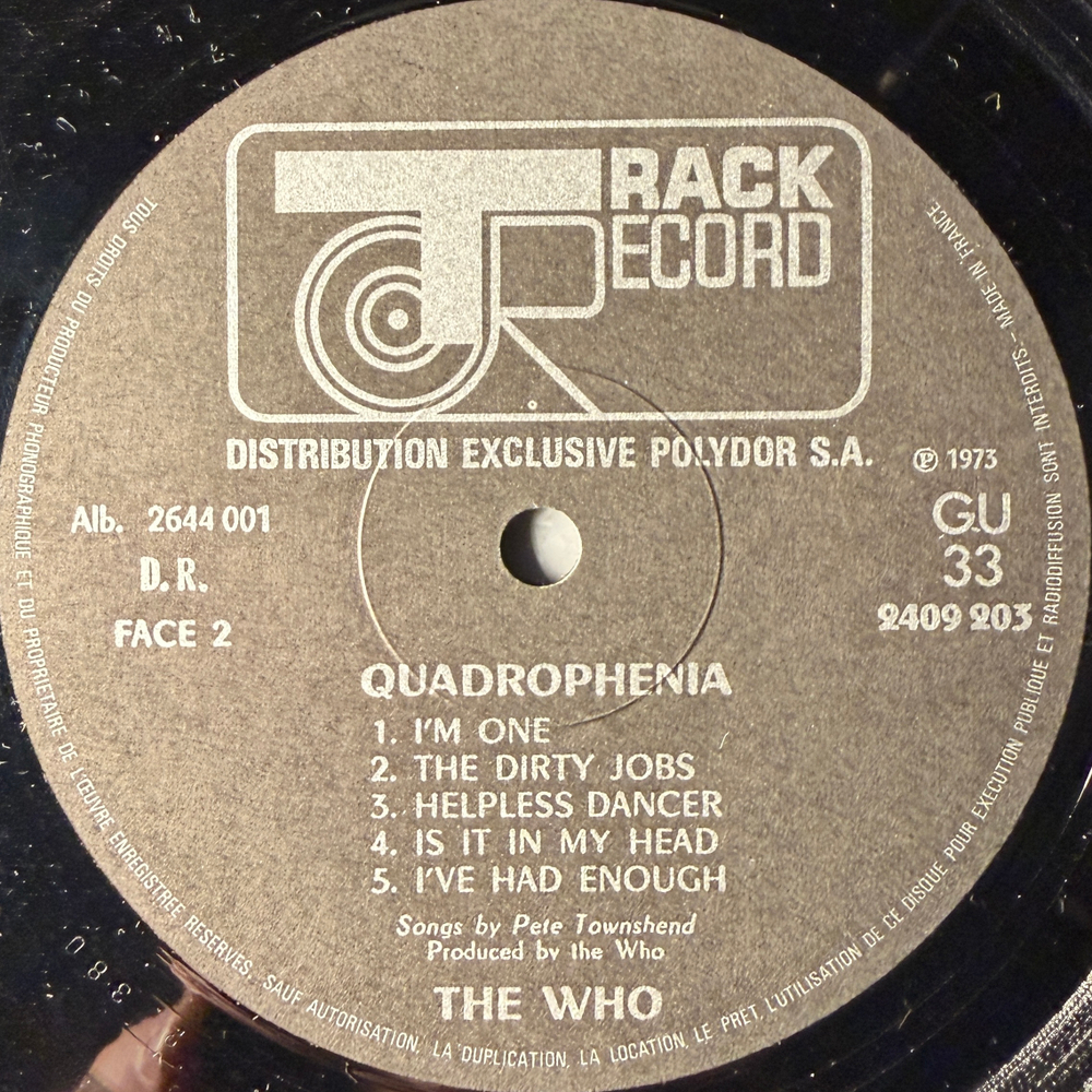 The Who ‎– Quadrophenia 2LP (Франция 1973г.)