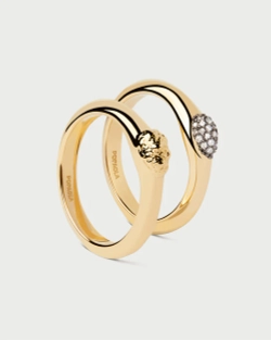 Набор колец The Rocks Ring серебро 925 пробы покрытое золотом