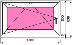 Пластиковое окно 600 х 1000 ТермА Эко