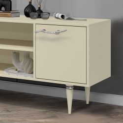 Тумба под ТВ Арт Колор matte 155см Классик Сильвер Серый шелк матовый